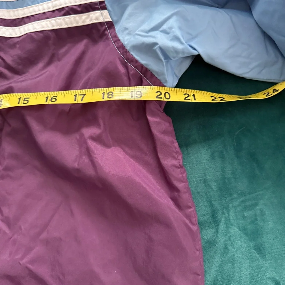 adidas‎ Vintage Y2K Windbreaker Girls L 14/16 Purple Blue 3-Stripe Colorblock